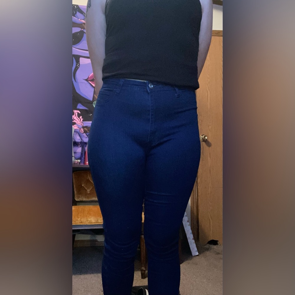 Blue High Rise Skinny Jeans